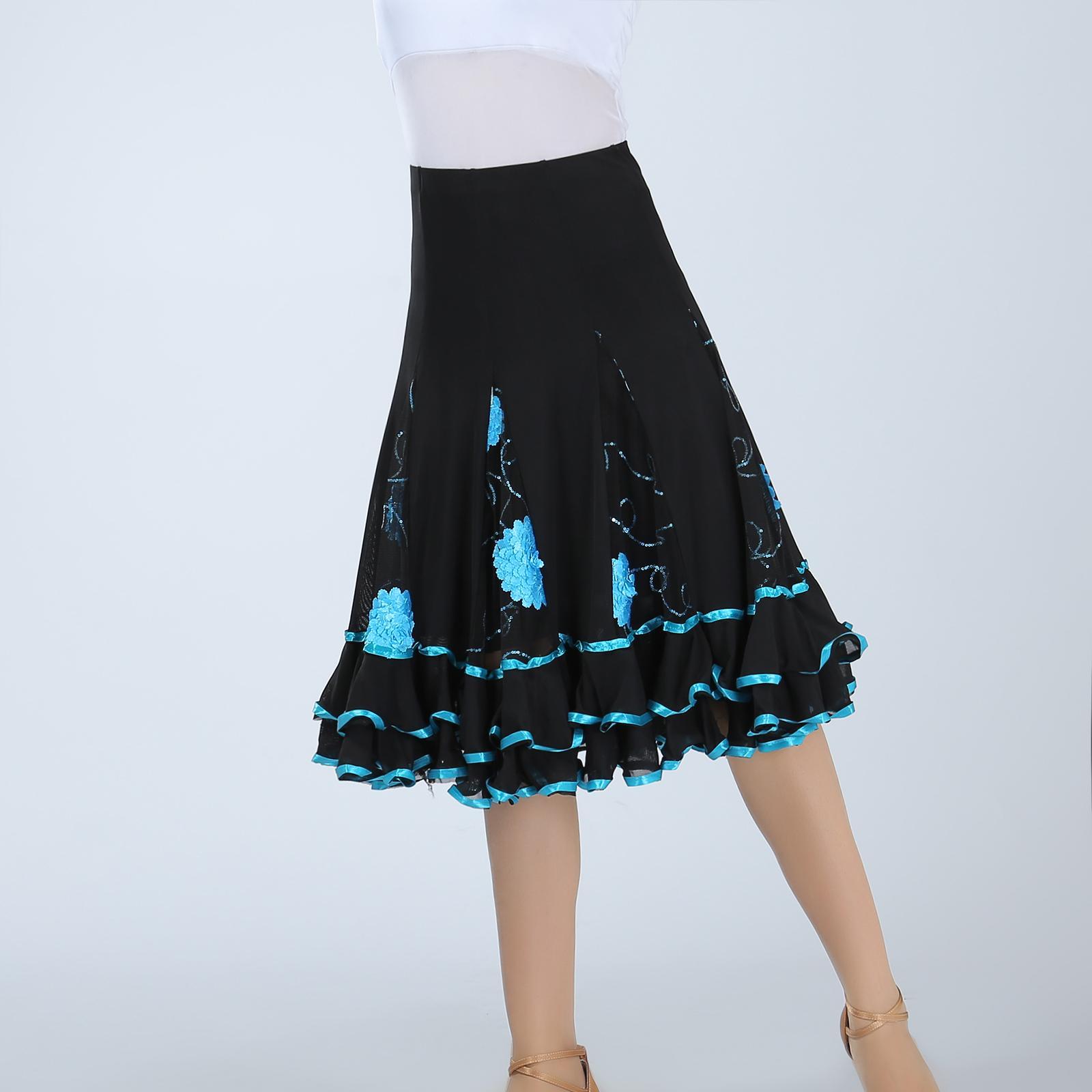 Ballroom Dance Skirt Dancing Costume Stage Performance for Women Green