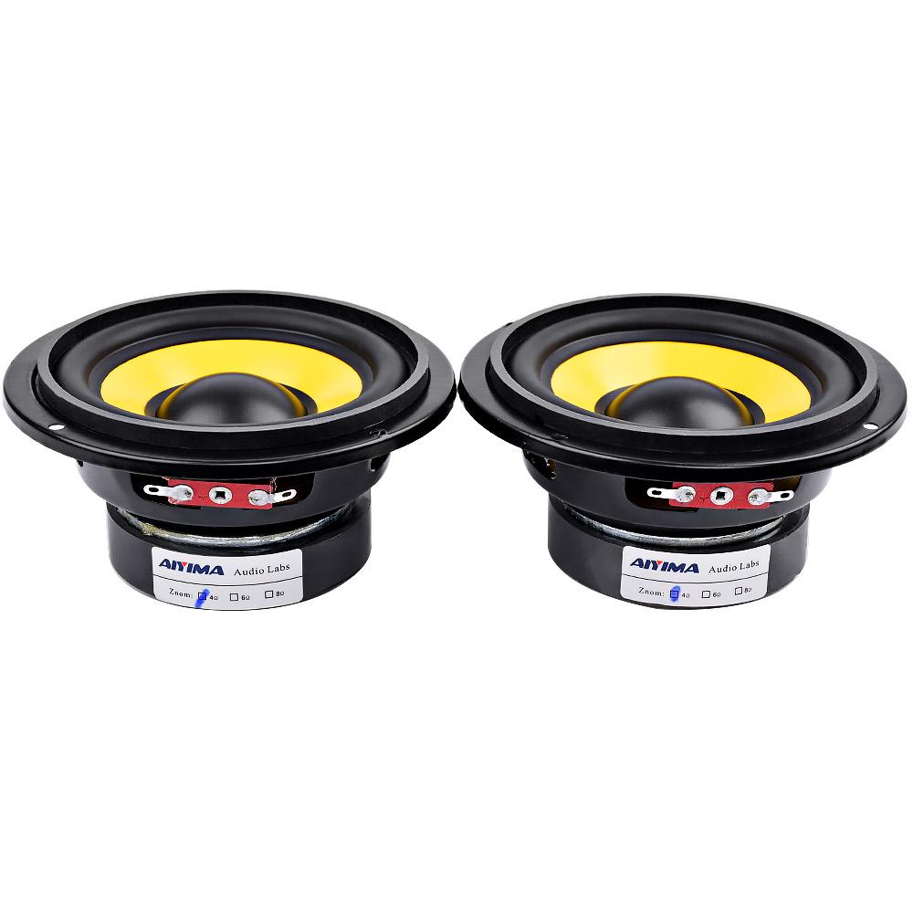 AIYIMA 2 Chiếc 4 Inch Rạp Hát Tại Nhà Tầm Trung Bass Loa 4 8 Ohm 20W Âm Thanh Loa Trầm Trình Điều Khiển tự Làm Loa Nghe Nhạc HIFI Color: 8 Ohm 20W Speaker