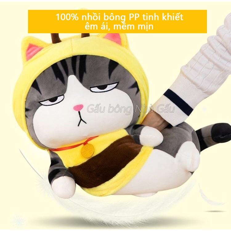 Gấu bông Mèo Hoàng Thượng/ Chó Pug ngáo cosplay heo ong ngộ nghĩnh - cao cấp mềm mịn