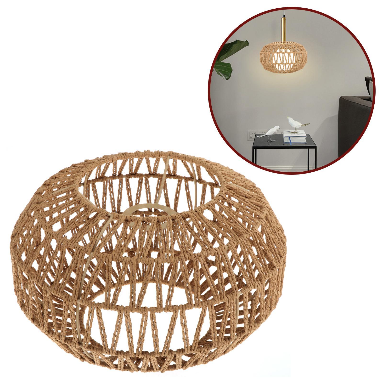 Woven Pendant Lamp Shade Chandelier Light Fixture for Kitchen Cafe Teahouse