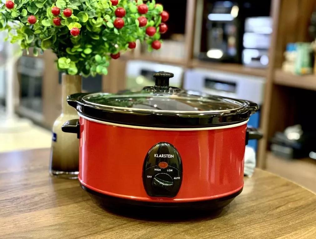 Nồi Nấu Chậm Klarstein, Slow Cooker, Nồi Kho Cá, Nồi Ninh Xương, Nồi Nấu Cháo, Nồi Hầm Đa Năng, 6.5.L, 300W, Nhập Đức - Đỏ