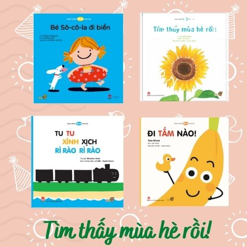 &quot;Tìm thấy mùa hè rồi!&quot; - Combo 4 cuốn Ehon với chủ đề mùa hè phát triển đã giác quan cho trẻ 0-3 tuổi -Mọt sách Mogu