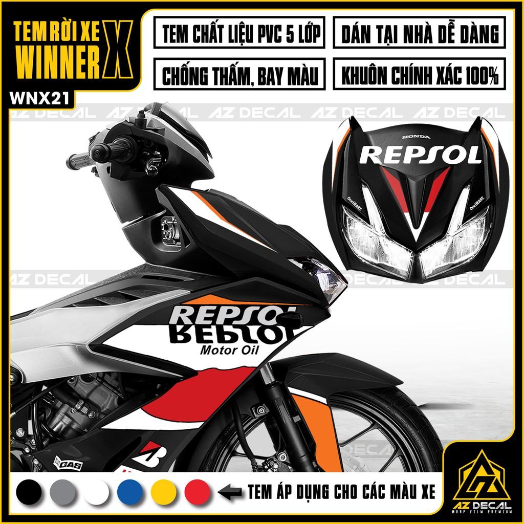 Tem Rời Dán Xe Winner X Mẫu Repsol 02 | WNX21 | Decal Chế Xe Máy Chống Nước, Chống Bay Màu, Cắt CNC Khuôn Sẵn