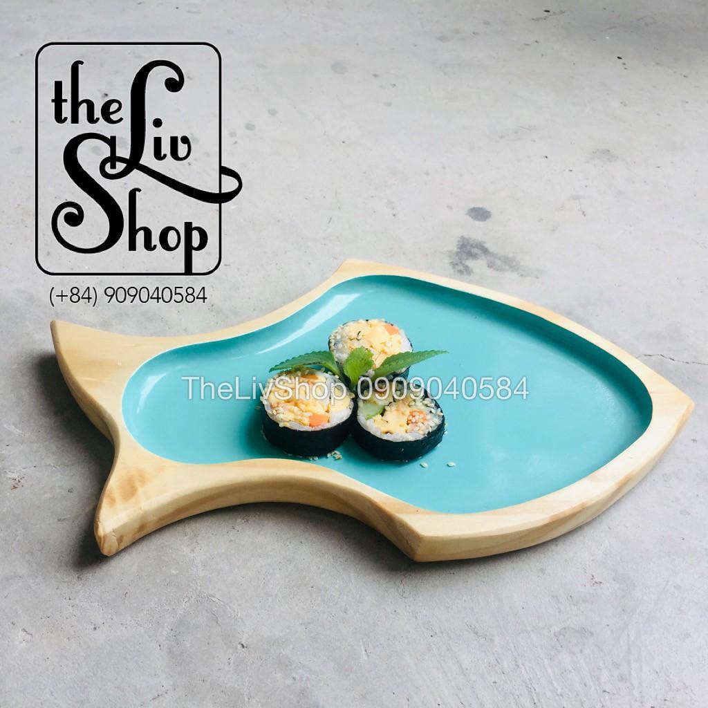 Đĩa gỗ Chú Cá Xanh