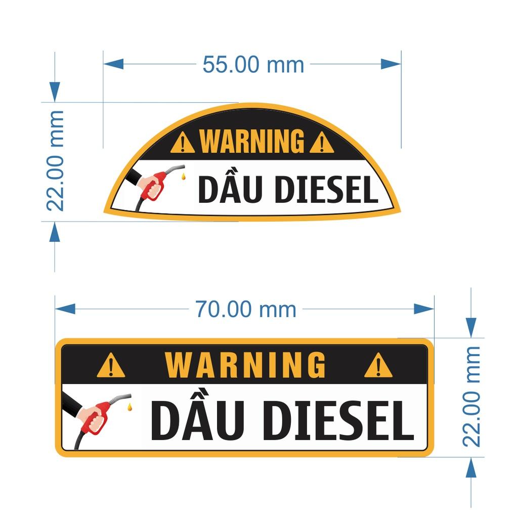 Tem Nhựa Dán Cảnh Báo Đổ Dầu Diesel - Đổ Xăng Cho Xe ôTô, An Toàn, Tiện Dụng Khi Đổ Xăng, Tránh Nhầm Lẫn. TakyHome 9100
