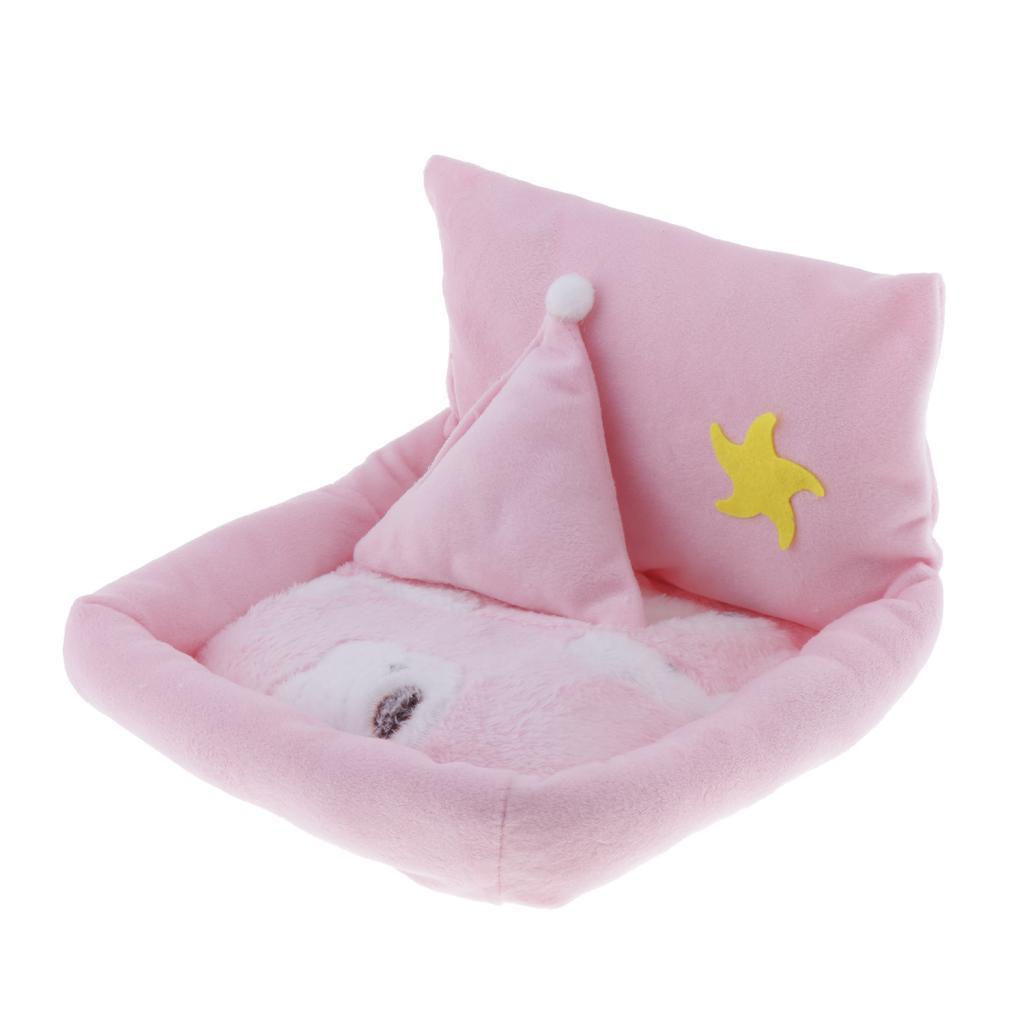 Small Pet Hamster Gerbil Sleeping Bed Soft Nest Mattress Winter Warm Pink