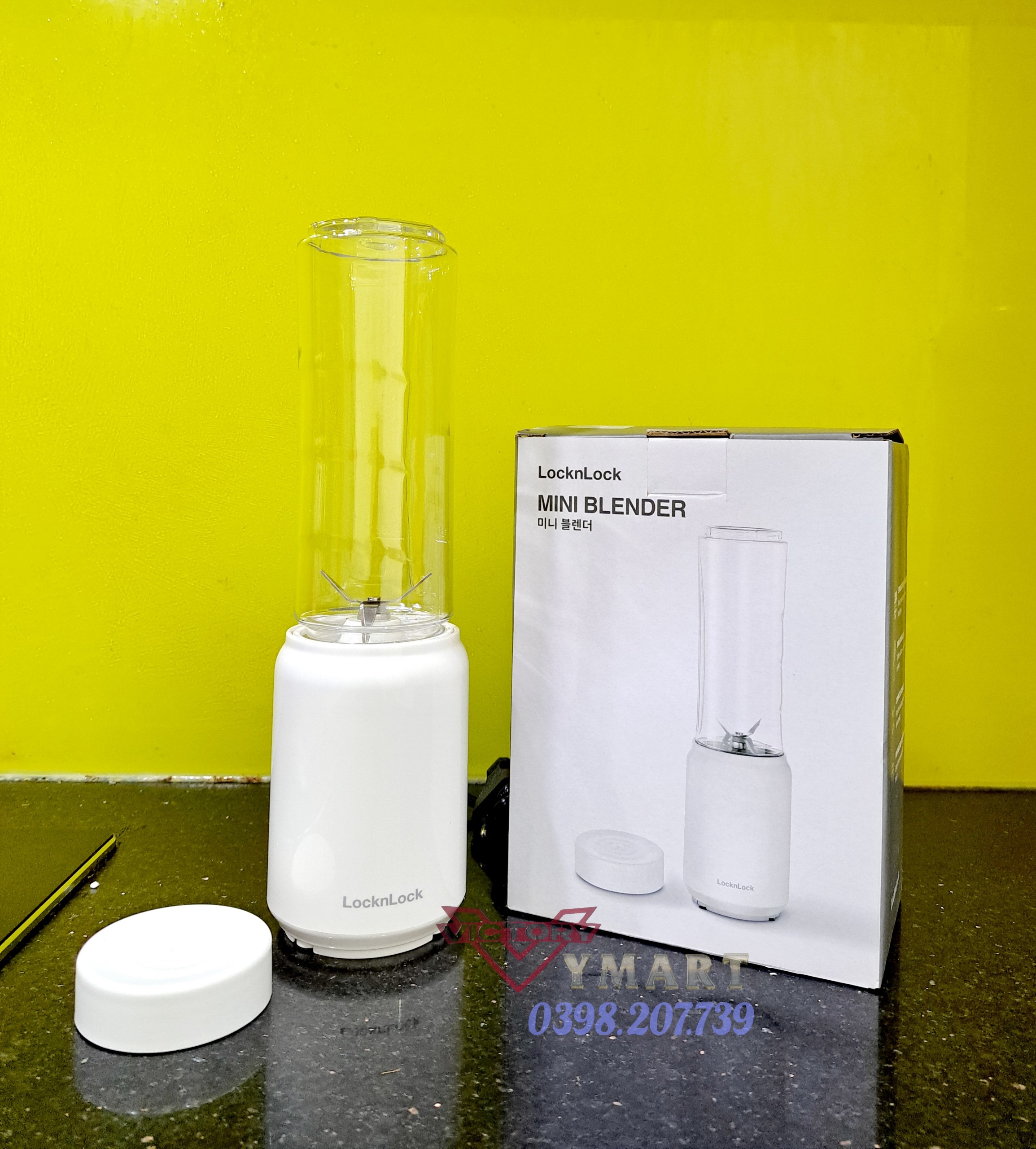 Máy Xay Sinh Tố Mini Blender Locknlock EJM433WHT (Model 2024), 220-240 V, 50/60 Hz, 150 W, 280 ml - Hàng Chính Hãng