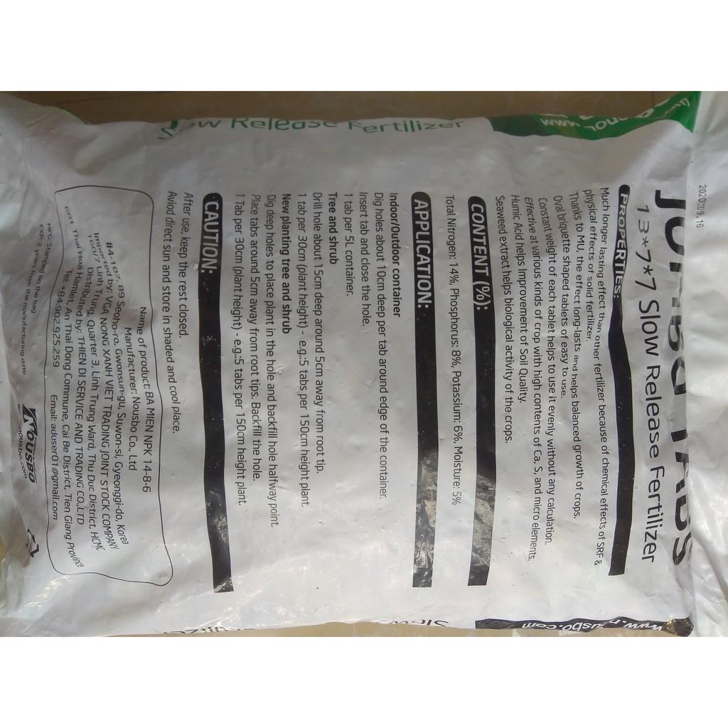 Phân bón quả bàng Hàn Quốc JUMBO TABS NPK 14-8-6 - chiết lẻ gói 300 gram