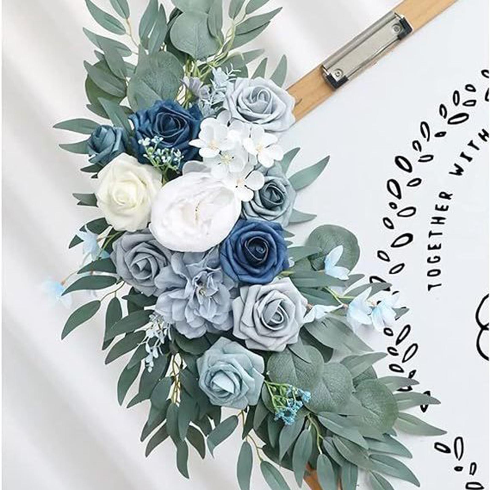 Wedding Arch Flowers Reception Backdrop Floral Rustic Handmade Flower Garland Welcome Ceremony Sign for Front Door Home