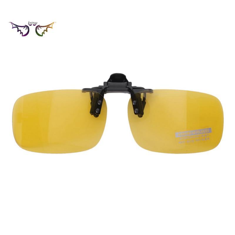 Polarized Night Vision Clip-on Flip-up Lens Sunglasses Driving Glasses Yellow L