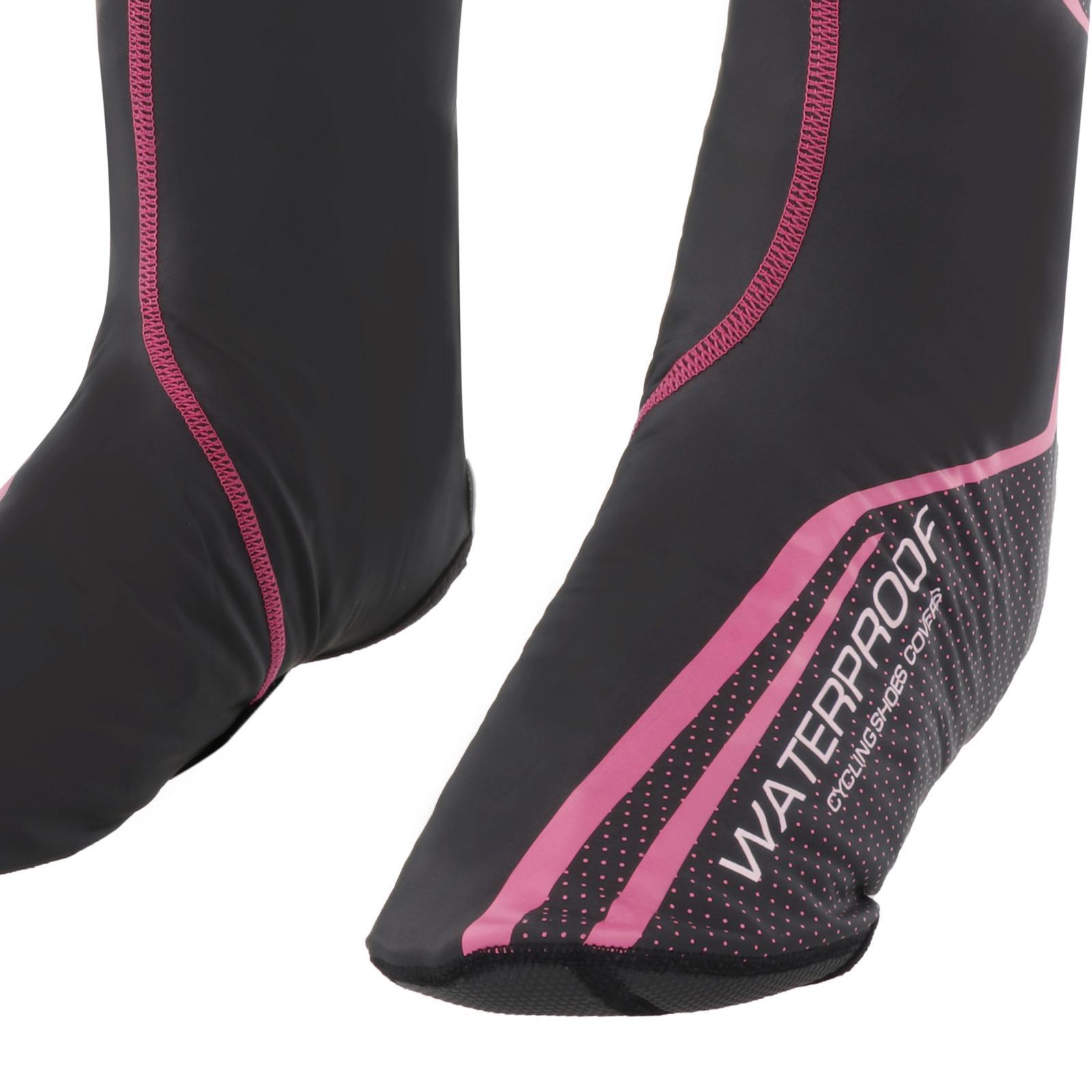 Fleece Cycling Shoe Covers Thermal  Cycle Overshoes Black Red M