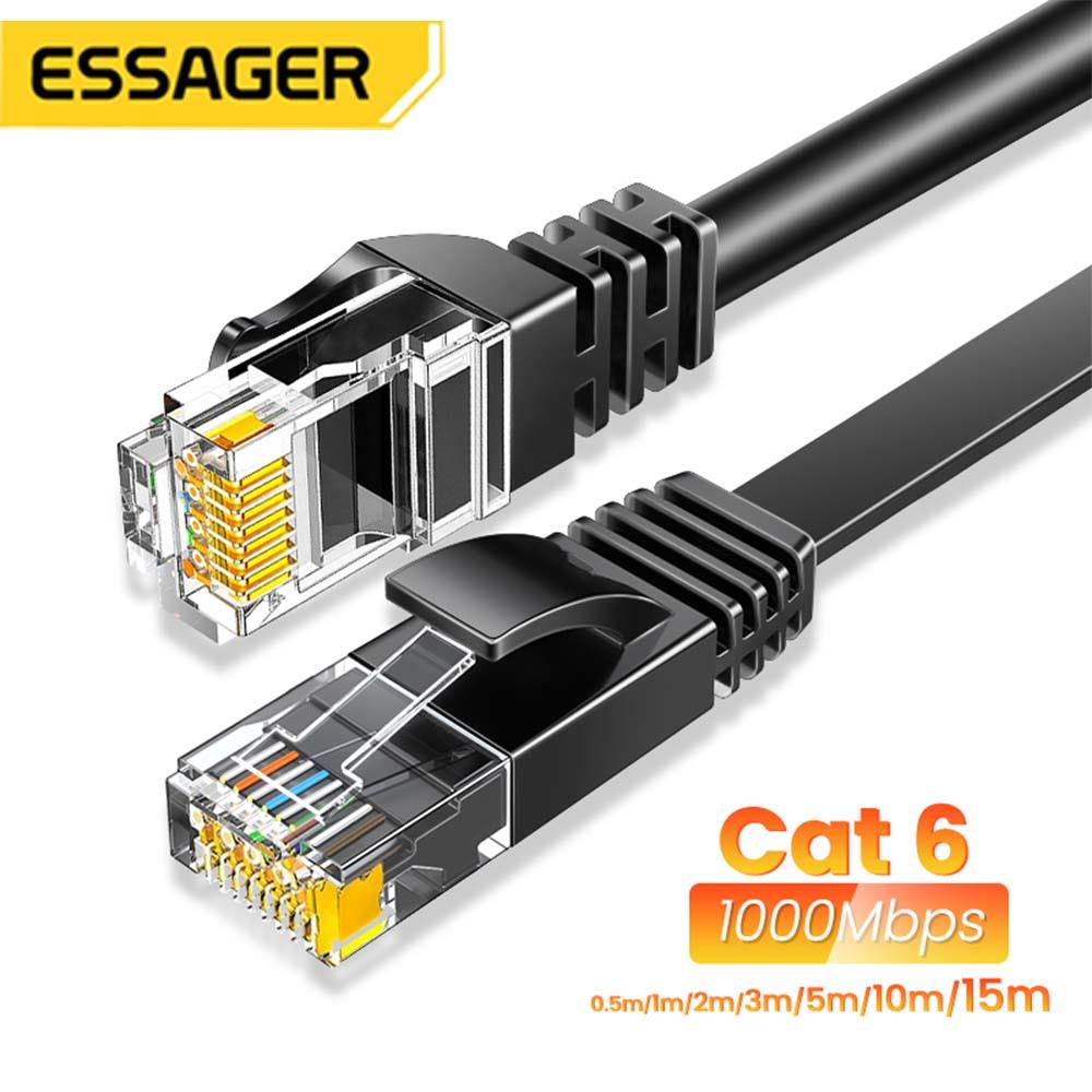 Cáp Ethernet Essager Cáp Cat6 Lan 10m UTP Cat 6 RJ 45 Bộ Chia Mạng RJ45 Dây Xoắn Đôi Dây Cho Laptop Router
