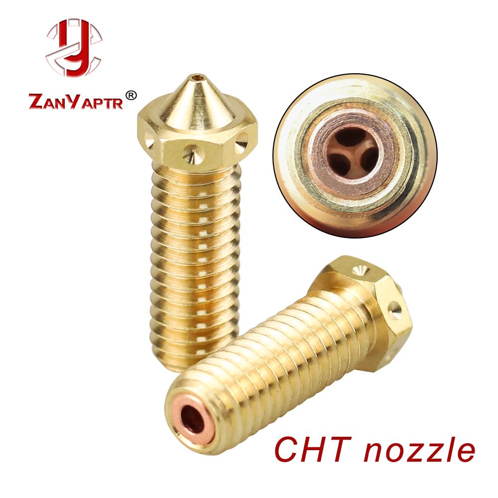 Mới Nhân Bản CHT Núi Lửa Vòi Phun 0.4Mm 0.6Mm Bằng Đồng Đầu Phun Lưu Lượng Cao Ba Mắt Đầu In Cho Ender 3 1.75Mm 3D Phụ Kiện Máy In