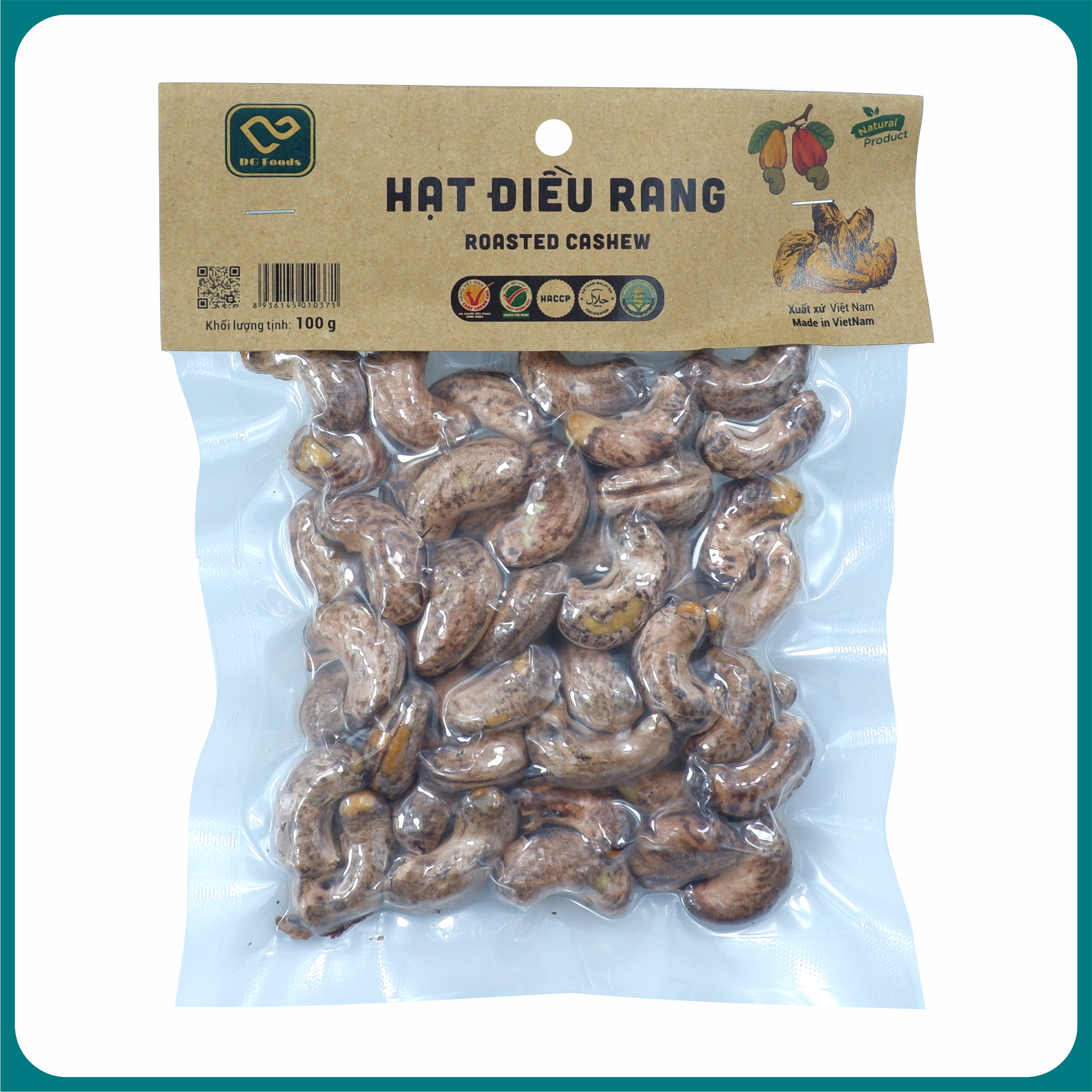Hạt điều rang 100g DGfoods/Roasted cashew/HVNCLC/HACCP/HALAL/hạt điều bình phước/đặc sản Cần Thơ