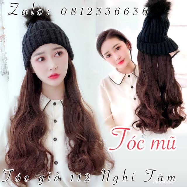Mẫu tóc kèm mũ 2 trong 1 siêu hot sẵn hàng