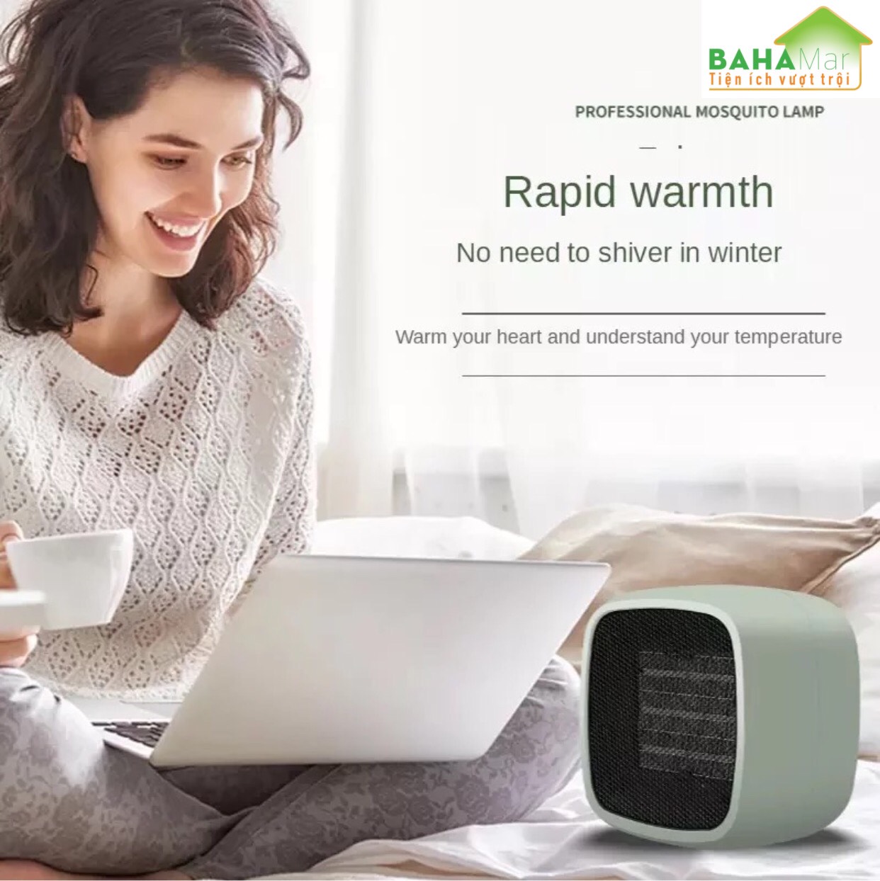 MÁY QUẠT SƯỞI PTC ĐỂ BÀN MINI ẤM ÁP MÙA ĐÔNG "BAHAMAR" Ứng dụng: Trong Gia Đình, Phòng Khách, Phòng làm việc, nhà