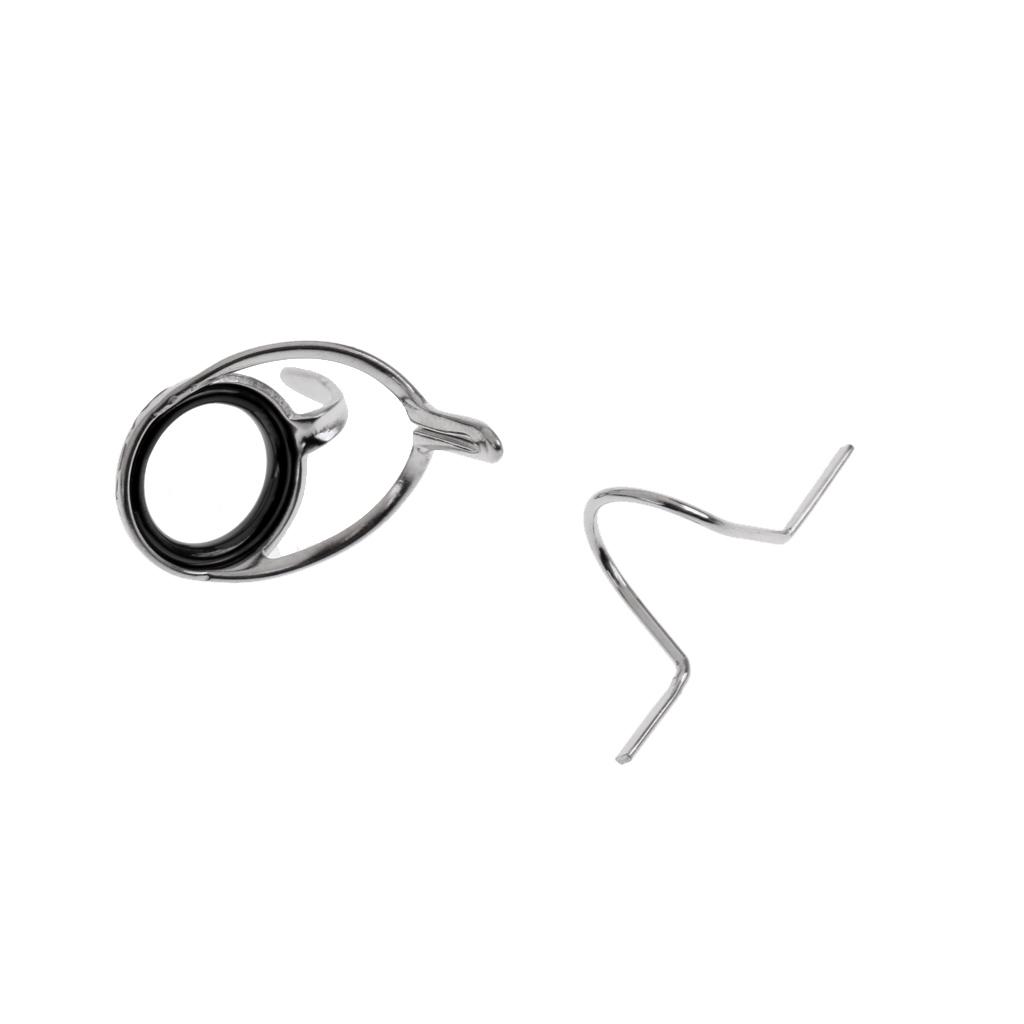 Fly Fishing Rod Guide Tip Repair Kit Set DIY Eye Rings Different Size Stainless Steel Frames Fly Rod Guide Set