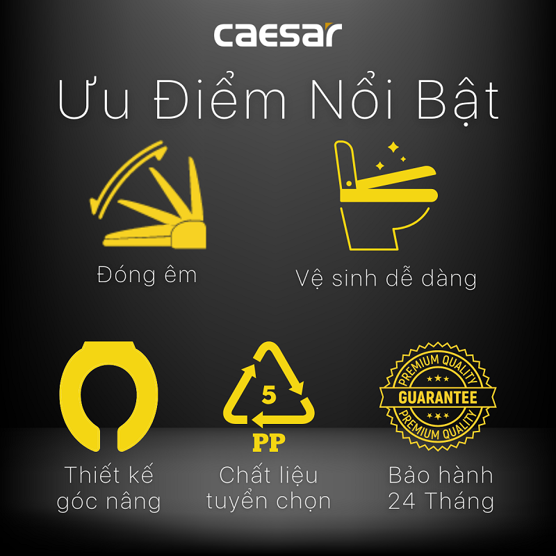 Nắp nhựa  đóng rơi tự do dùng bàn cầu trẻ em Caesar - M282 - Hàng chính hãng