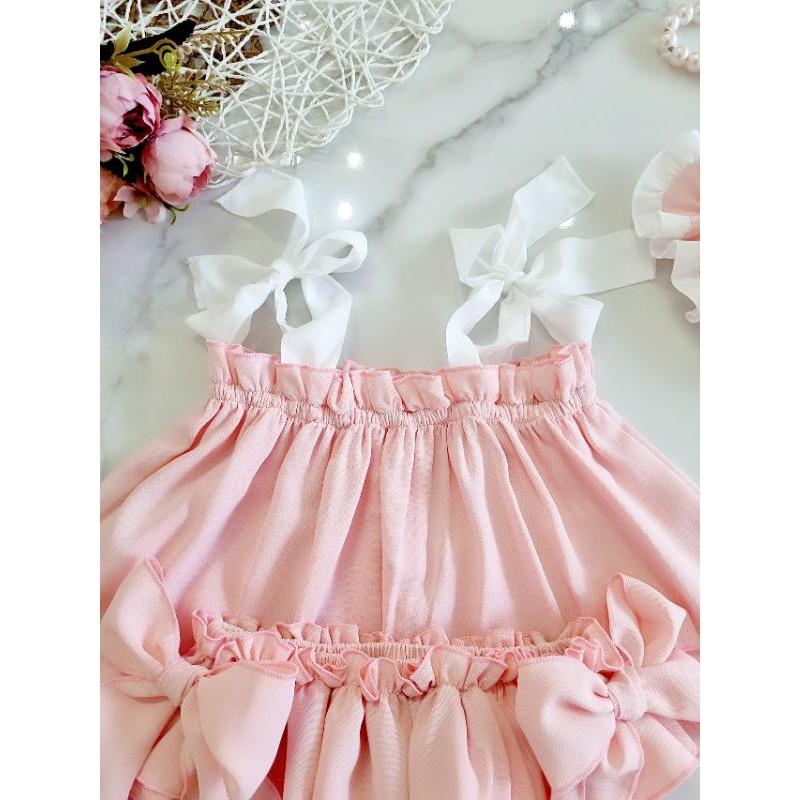 Bộ 2dây gồm nón siêu dễ thương cho bé luôn ạ
