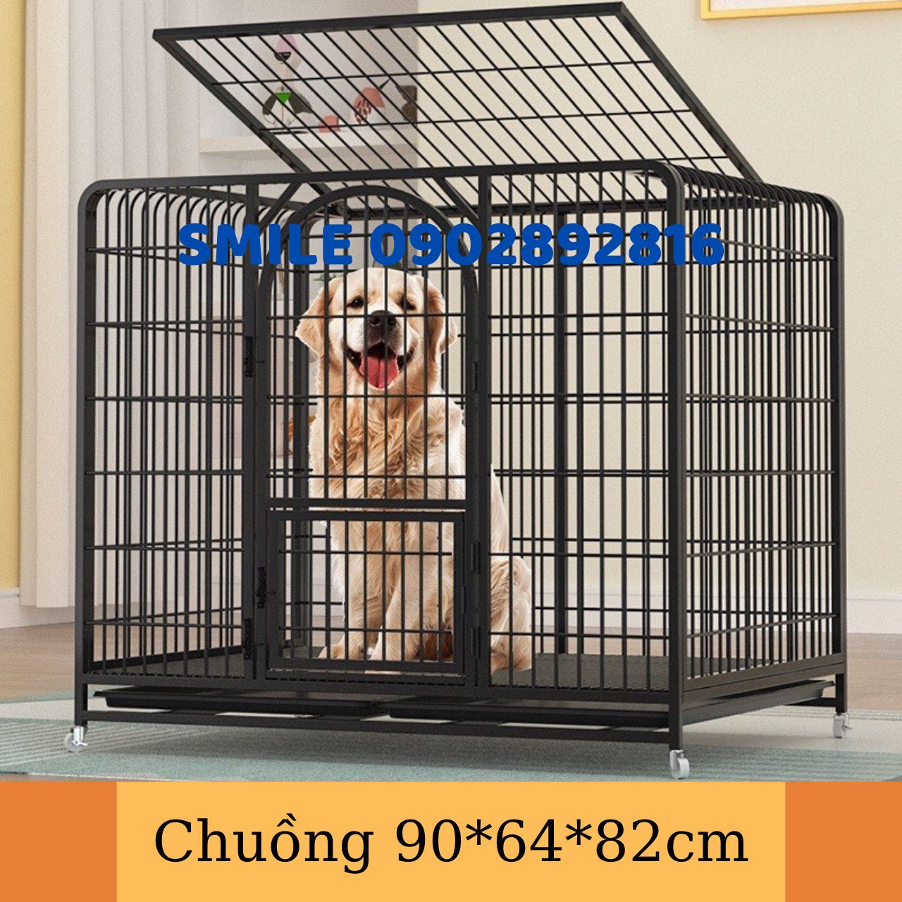 [HÀNG MỚI VỀ] CHUỒNG NAN ỐNG SIÊU DÀY SIZE LỚN DÀNH CHO CHÓ LỚN SIZE 90x64x82cm ( thú cưng dưới 20kg)