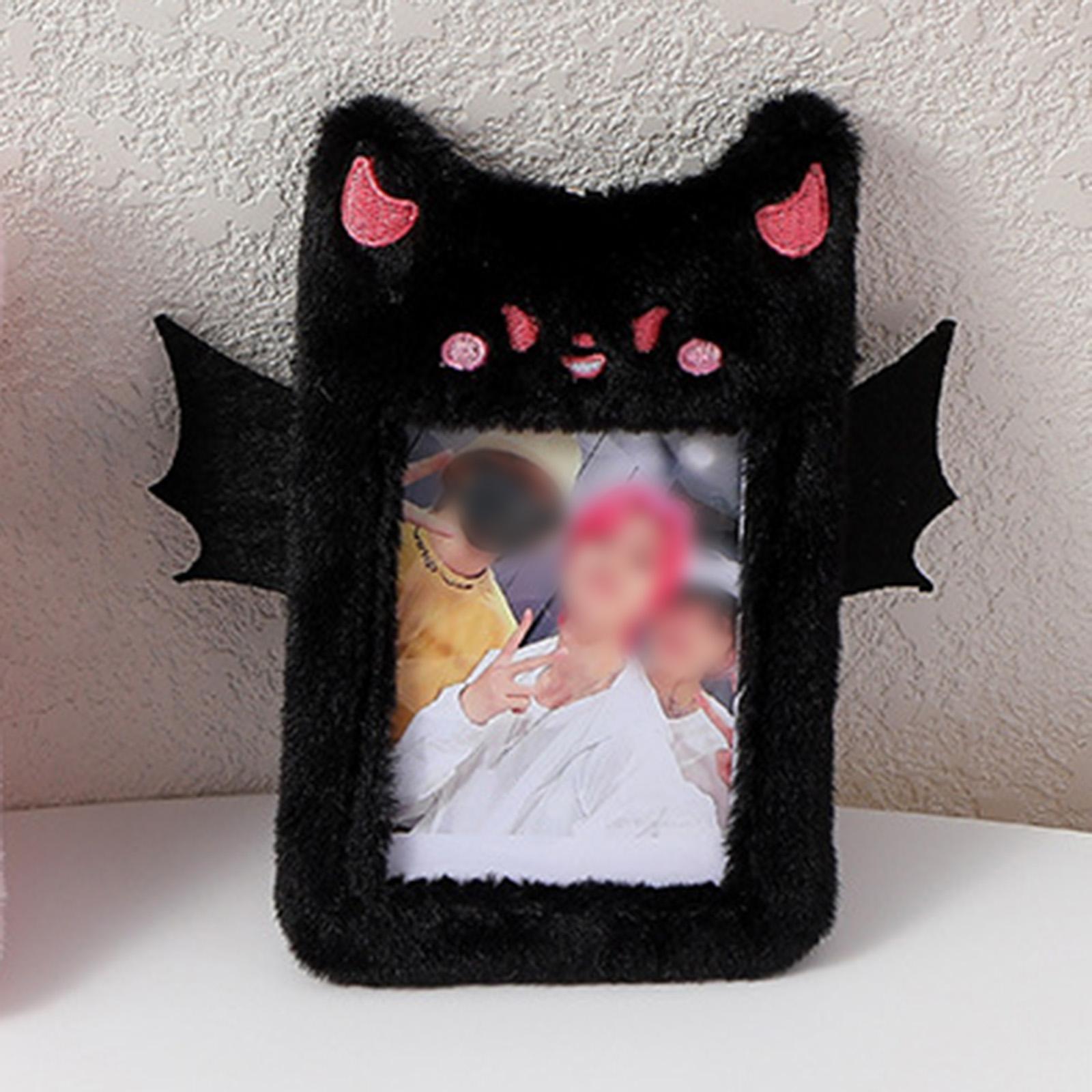 2 Colors Plush Photocard Holder Little Devil ID Card Case
