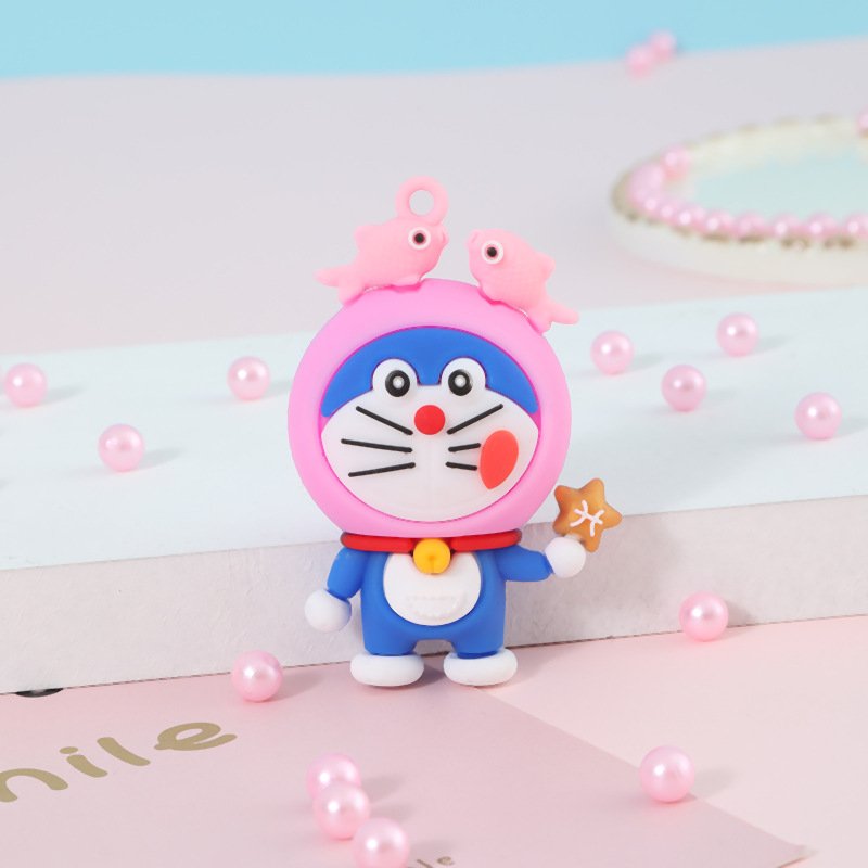 Móc Khoá Hình Chú Mèo Đoremon Đội Nón Siêu Xinh