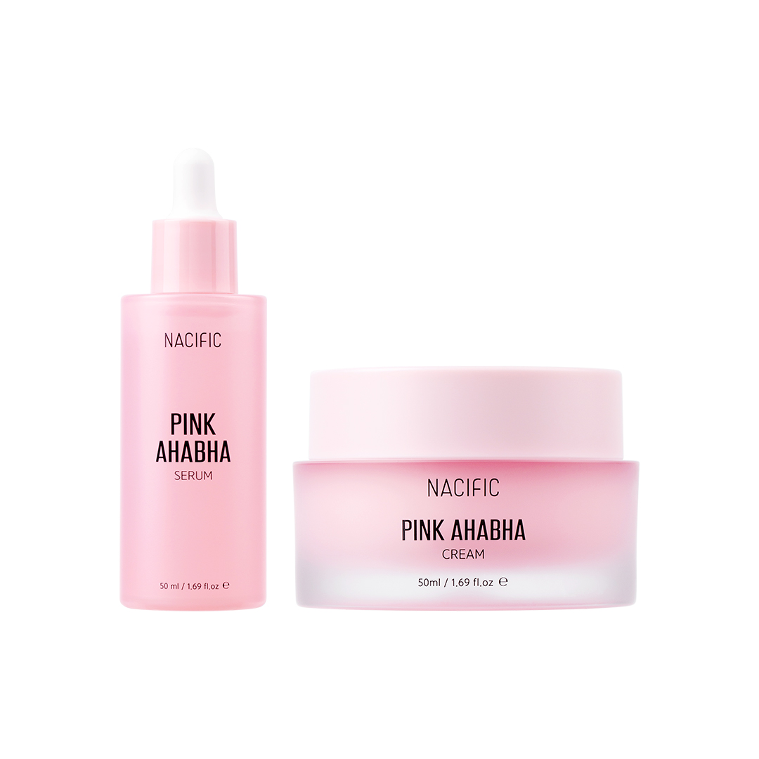 Combo 2 Sản phẩm loại bỏ da chết NACIFIC Pink AHA BHA Serum 50ml + Pink AHA BHA Cream 50ml