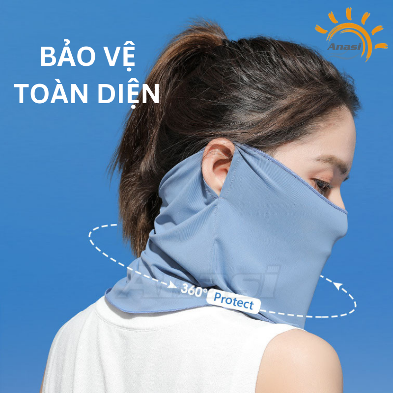 Khẩu trang băng lụa chống nắng cao cấp Anasi SA70 - khẩu trang nam nữ, chống tia UV, chống bụi, UPF50