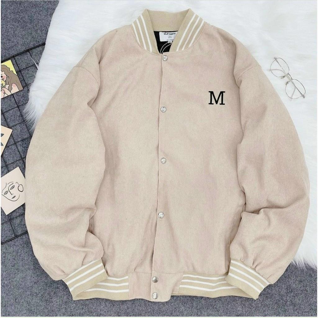 Áo khoác Cardigan Unisex Nam Nữ Thêu M - Chất Nỉ Bông Ngoại Mềm Mịn Bomber JacketsThoitrangsihienlinh