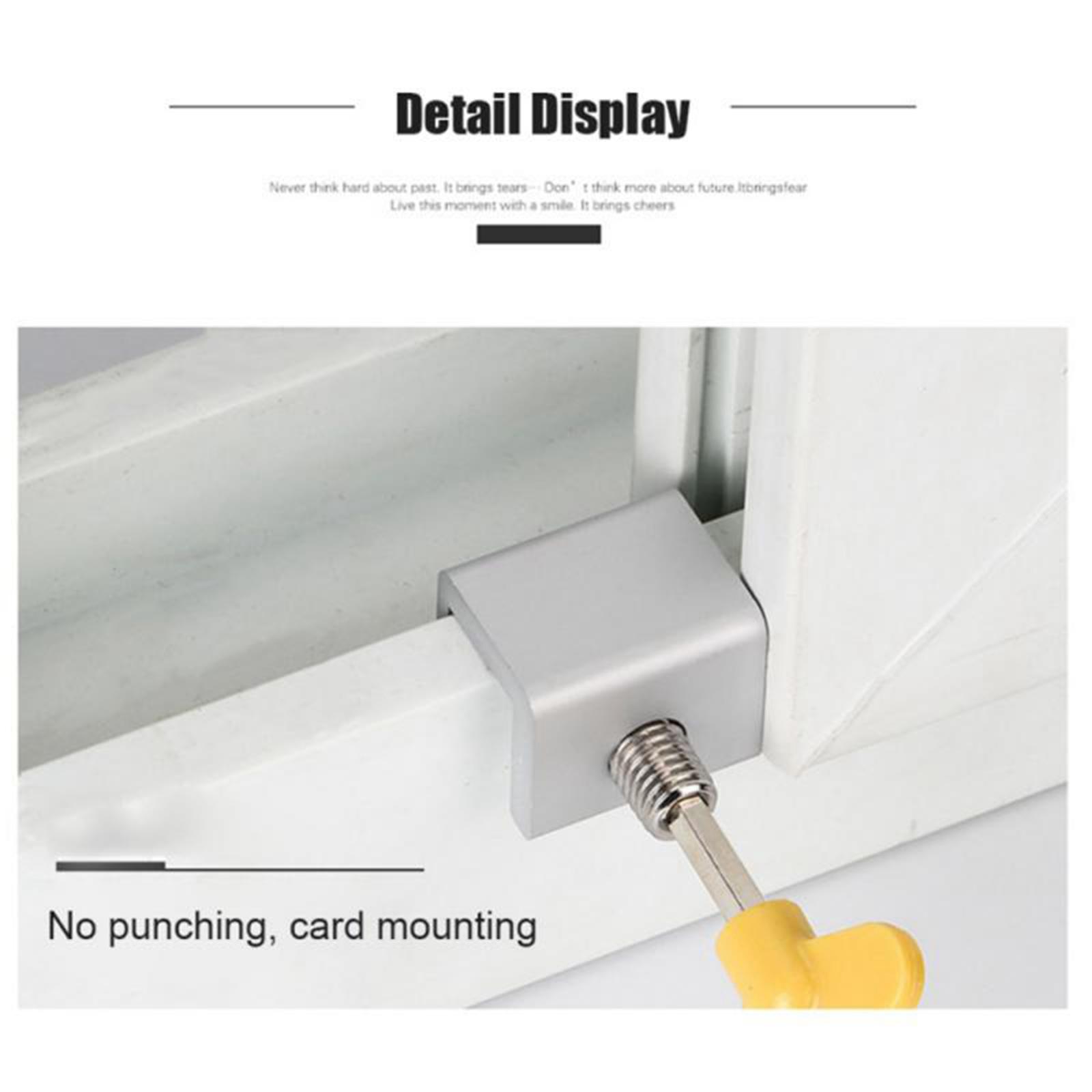 Security Sliding Door Window Lock with Keys Aluminum Alloy Door Frame Security Lock Door Stopper Hardware Safety Doors Lock