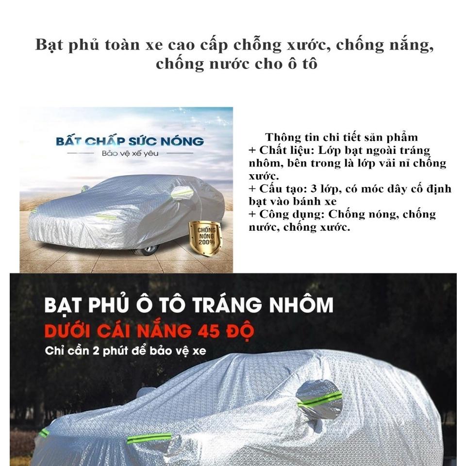 Bạt Phủ Ô Tô Hyundai Grand i10, Hatchback CAO CẤP 3 LỚP Tráng Bạc Cách Nhiệt, Chống Nước