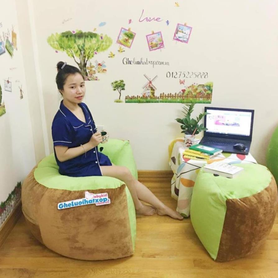 Sofa hạt xốp hình hoa quả. cỡ S, vỏ nhung ruột xốp Babykid