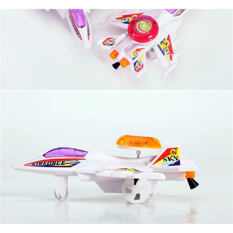 Máy bay kéo dây cót chạy đà có đèn cực vui mô hình đồ chơi máy bay cho bé