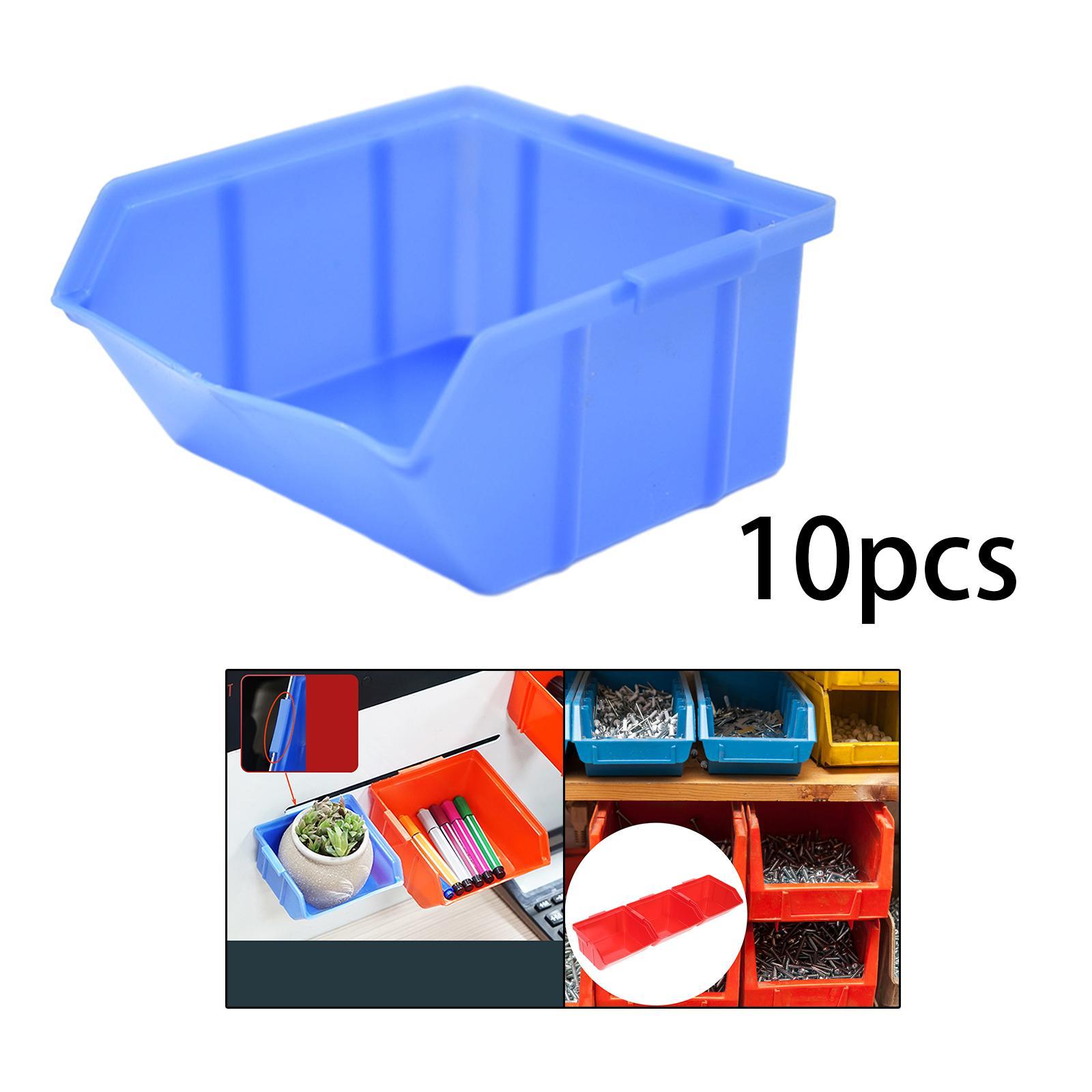 10x Bolts Wall Organizer, Heavy Duty Stackable Storage Bin Container Hanging Stacking Containers for Nuts Bolts Screws Beads Buttons