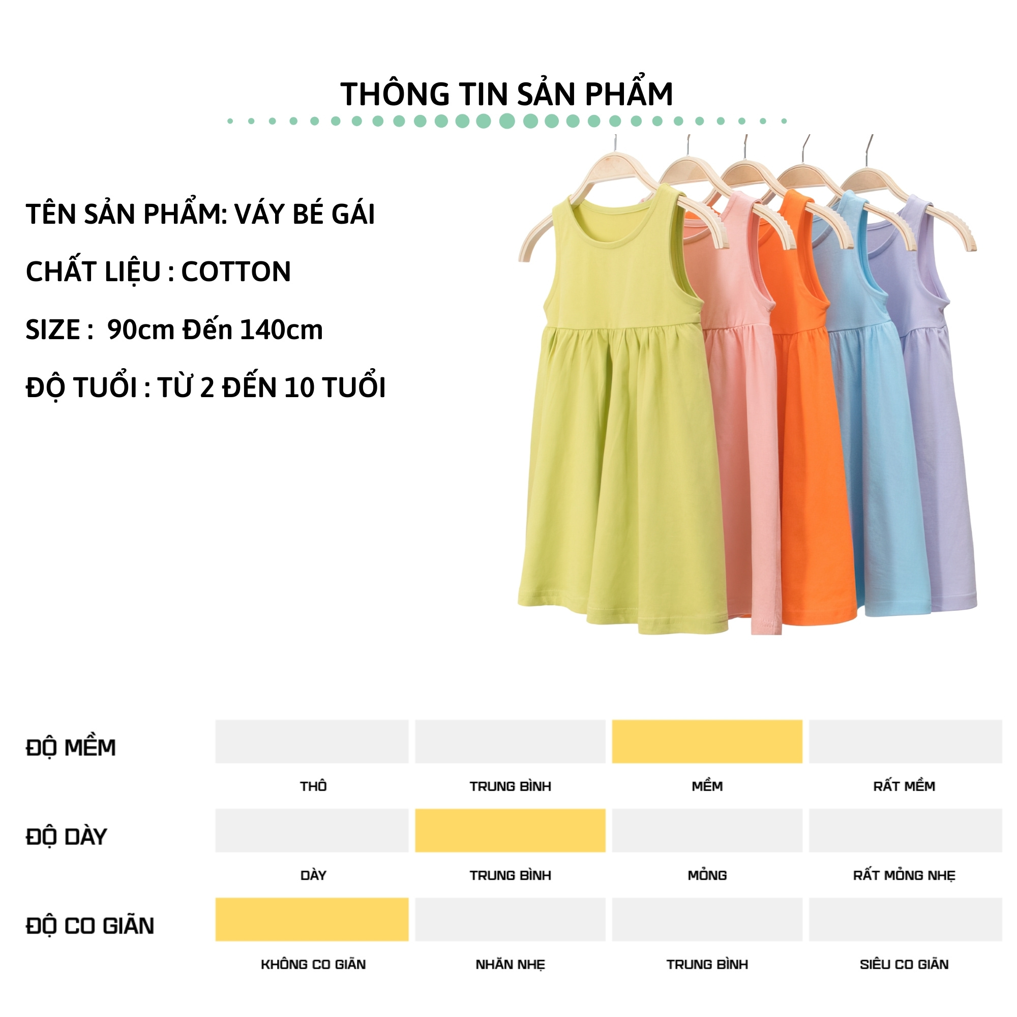 Váy sát nách bé gái 27Kids– đầm nữ mùa hè chất cotton thoáng mát cho trẻ 2-10 Tuổi GSDR2