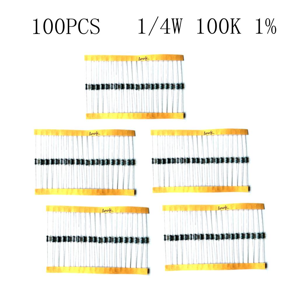 100 Pieces 1/4W Metal Film Resistor Precision Resistor Precision 1%