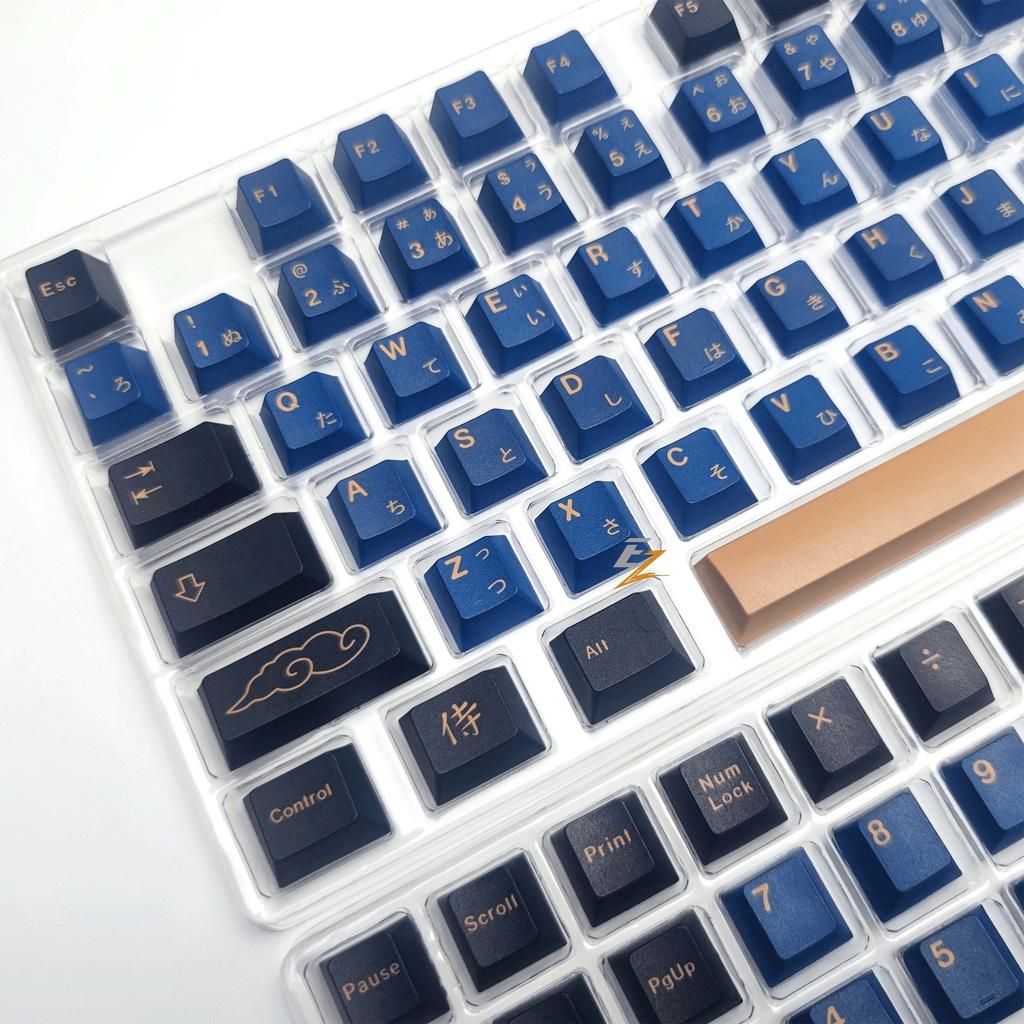 Keycap Cho Bàn Phím Cơ GMK Samurai Blue Thick PBT Cherry Profile 129 Phím