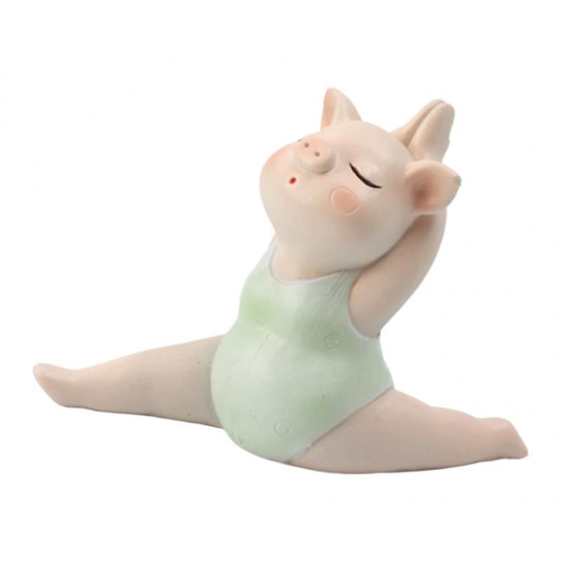 Resin Creative Cartoon Yoga  Decor  Statue for Micro Fairy Garden Decoration Ornaments