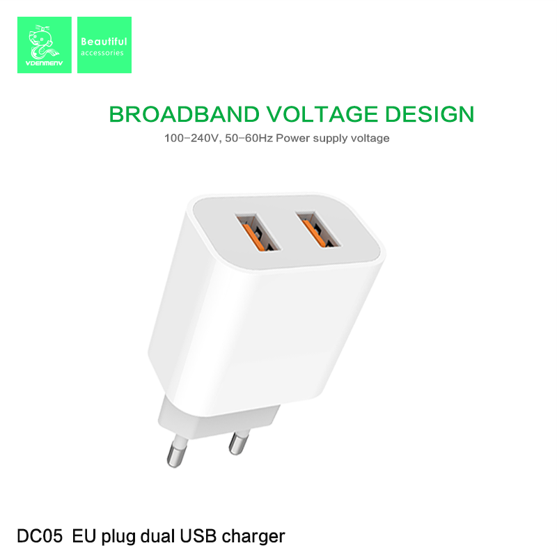 Củ Sạc Nhanh 12W VDENMENV DC05 Vỏ Nhựa ABS Chống Cháy, 2 Đầu USB, Tự Ngắt Khi Quá Tải - Hàng Chính Hãng