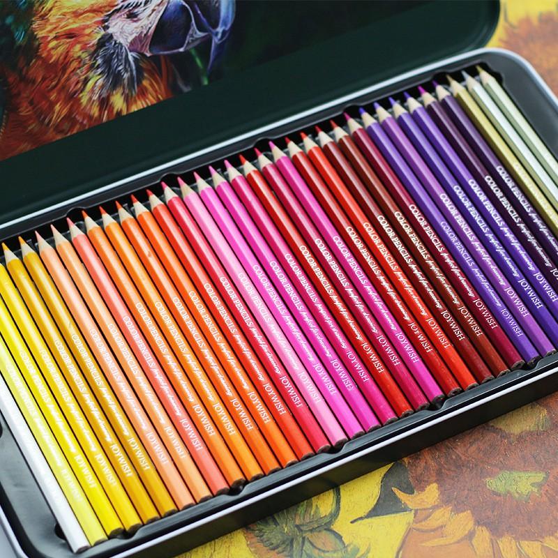 Hộp bút chì màu khô cao cấp COLOR PENCIL JOSEPH 72 màu hộp thiếc và tranh tô màu 52 trang