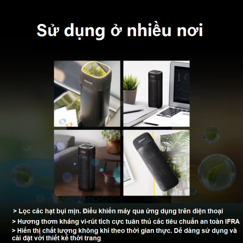 Máy khử mùi lọc không khí ô tô 3 tốc độ Philips S7601 - HÀNG NHẬP KHẨU