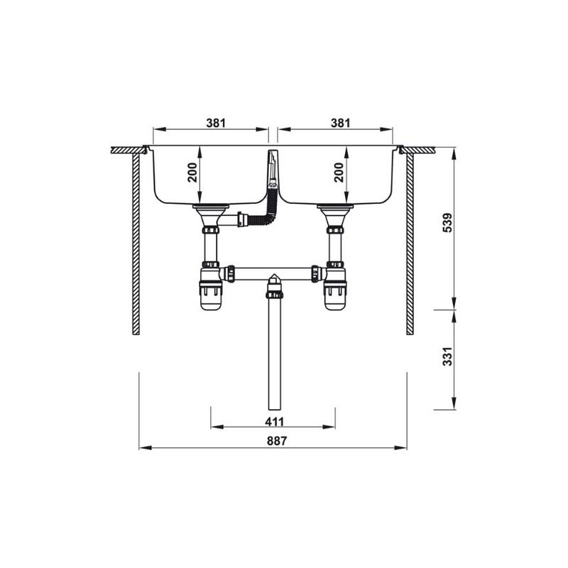 Chậu Rửa Chén Hafele HS20-SSN2R90M 567.20.493 - Inox 304 - Ngang 86 cm - Hàng Chính Hãng