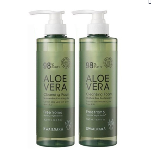 Sữa rửa mặt lô hội dưỡng ẩm và làm sạch sâu Kwailnara Aloe Vera Cleansing Foarm 98% Purity 500ml