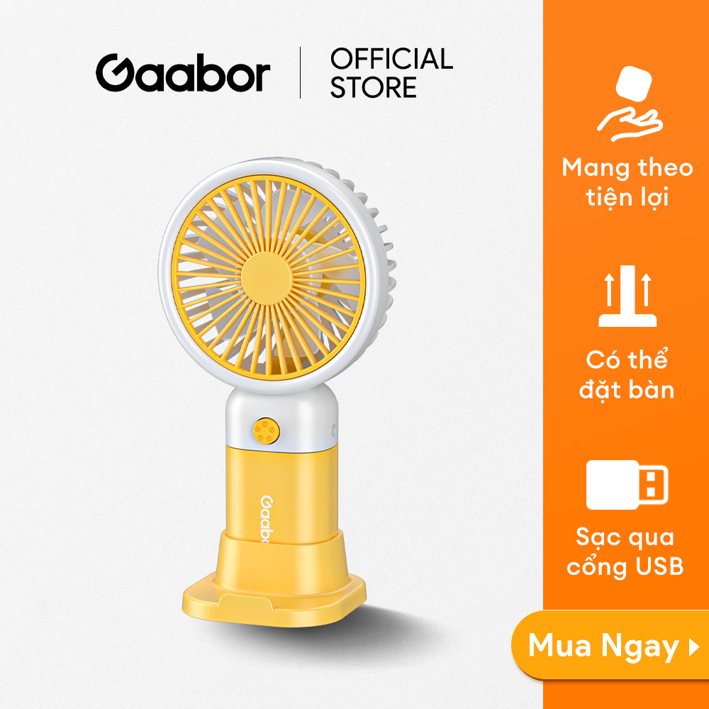 Quạt cầm tay mini GAABOR GFH-N75A sạc USB bỏ túi tiện lợi tốc độ quay 5000rpm sạc USB - Hàng chính hãng
