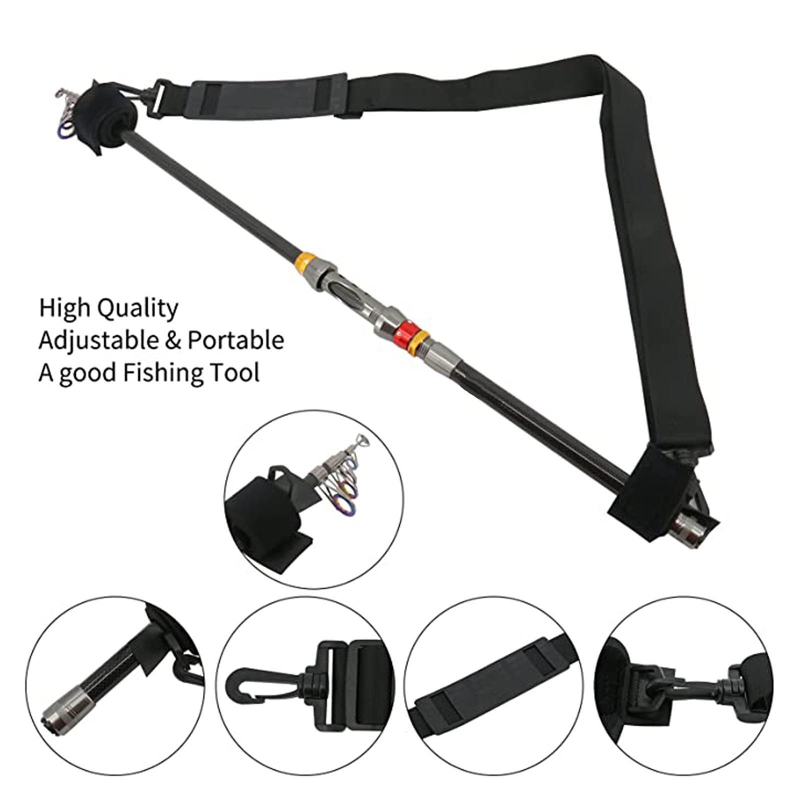 Fishing Belt Fishing Rod Strap, Fishing Shoulder Belt Holder, Tackle Strap, Travel Tackle Holder Fishing Accessories for Rods