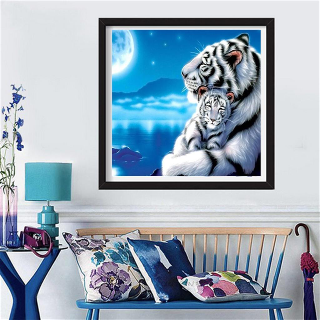 DIY 5D Diamond Painting Embroidery Cross Craft Stitch Home Decoration Arts Crafts 30x30cm - Tiger