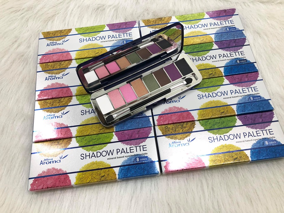 Phấn mắt 8 ô siêu mịn Mira Aroma Shadow Palette 8 Colors Hàn Quốc (2g x8) No.1 tặng kèm móc khoá