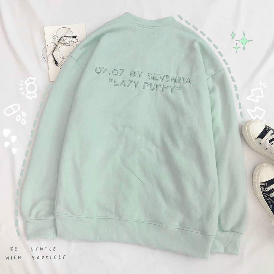 Áo Khoác Nỉ Cardigan Ulzzang Thêu Cún Cực Xinh Form Rộng, Áo Sweater Nữ Dài Tay Basic Áo Nỉ Nữ Form Rộng Style Hàn Quốc Chất Vải Da Cá Màu Trắng Đen Xám