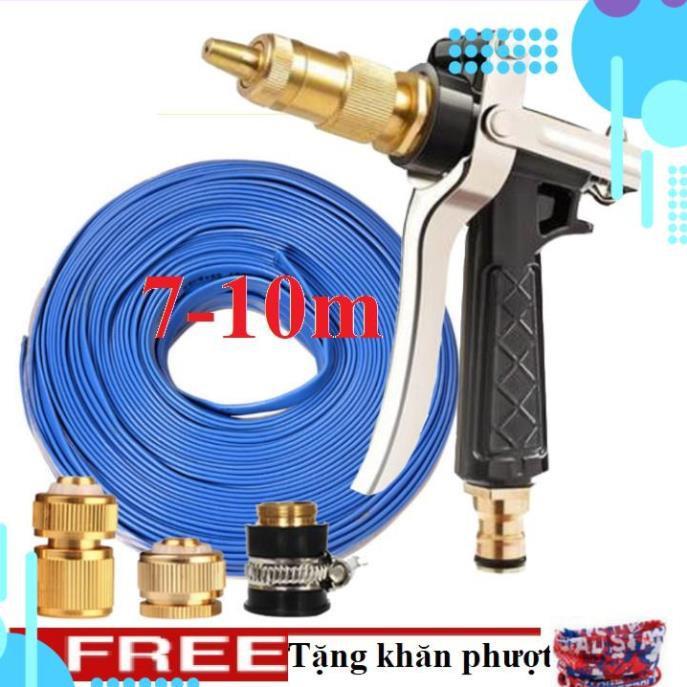Bộ dây vòi xịt ️bơm nước phun sương️ , tăng áp 3 lần, loại 7m, 10m 206236 đầu đồng, cút đồng+ khăn phượt