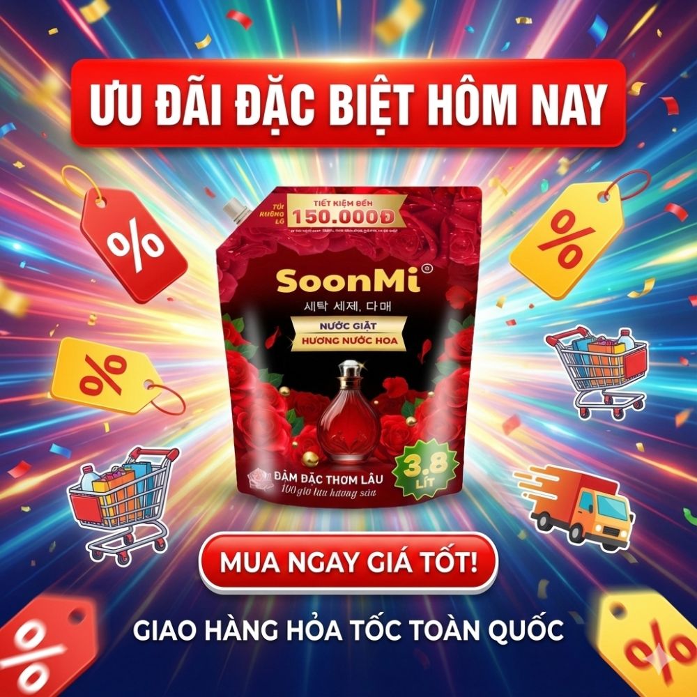 Nước giặt hương nước hoa Soonmi 3.8L - hàng chính hãng